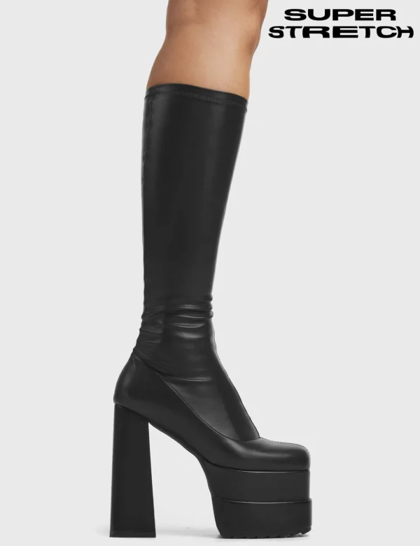 Lamoda Wide Calf | Super Stretch^Bad Gurl Super Stretch Platform Knee High Boots