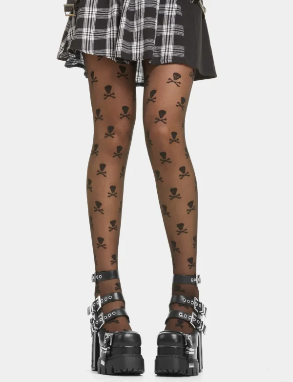 Lamoda Skulls^Bare Bones Sheer Tights
