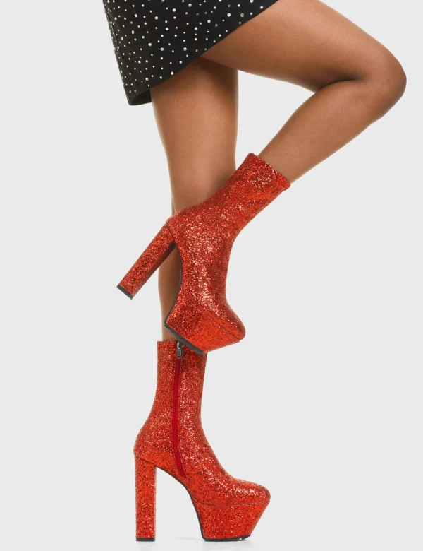 Lamoda Colourful | Metallic^Bling Platform Ankle Boots