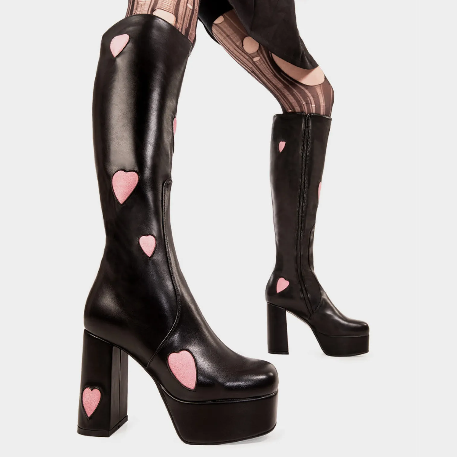 candyfloss_love_platform__2.webp Lamoda Colourful | Pink^Candyfloss Love Platform Knee High Boots
