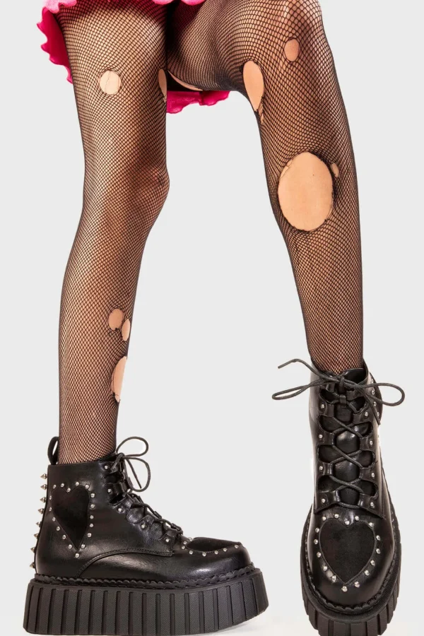 Lamoda Spikes | Hearts^Cross Your Heart Chunky Ankle Creeper Boots