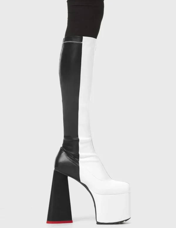 Lamoda Colourful | Hearts^Cruella Stretchy Platform Knee High Boots