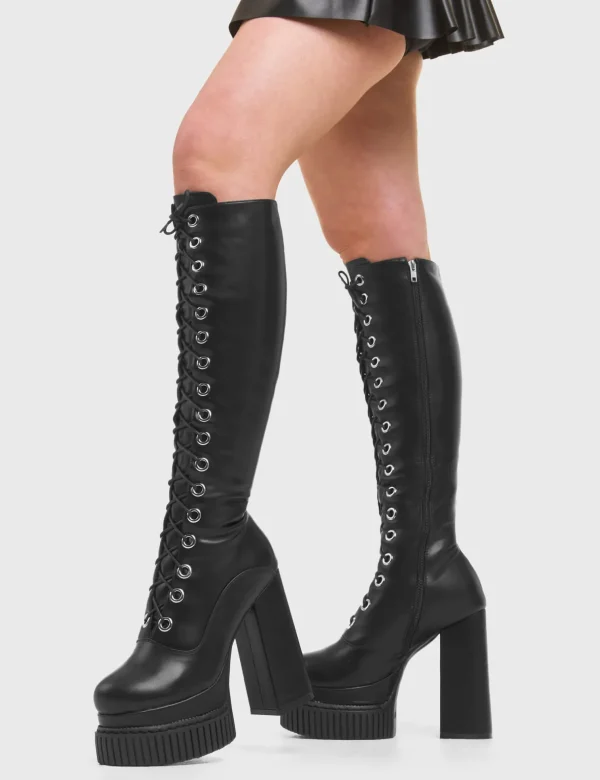 Lamoda Creepers | Creepers Boots^Elevators Creeper Platform Knee High Boots