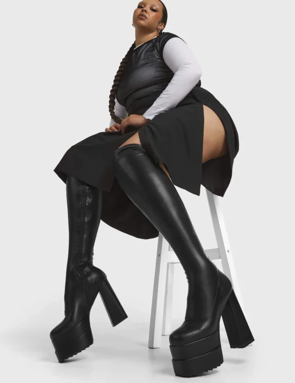 Lamoda Wide Calf | Super Stretch^Fantasies Super Stretch Platform Thigh High Boots