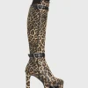 Lamoda Animal | Hearts^Fuzzy Platform Knee High Boots
