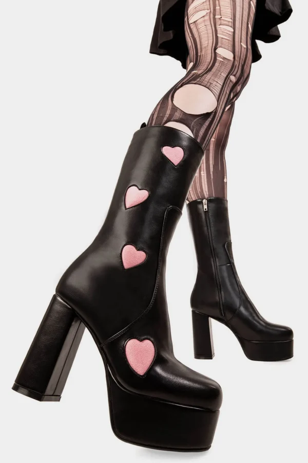 Lamoda Pink | Hearts^Game Of Love Platform Calf Boots