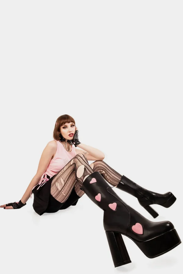 Lamoda Pink | Hearts^Game Of Love Platform Calf Boots