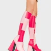 Lamoda Colourful | Pink^Gemini Platform Knee High Boots