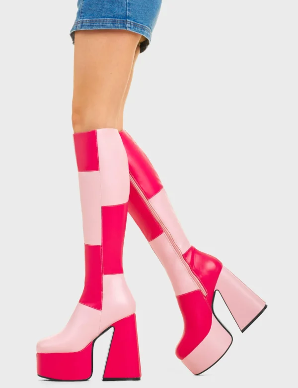 Lamoda Colourful | Pink^Gemini Platform Knee High Boots