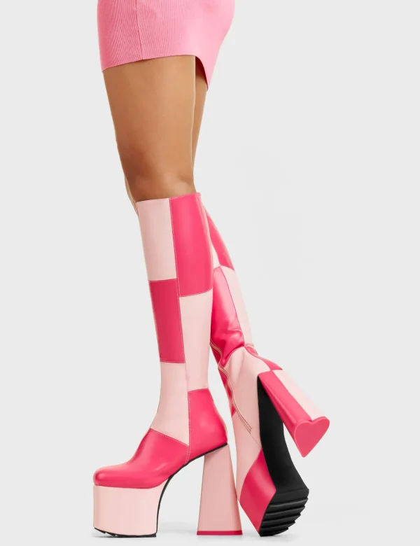 Lamoda Colourful | Pink^Getting Better Platform Knee High Boots