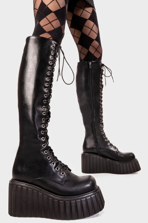 Lamoda Creepers | Creepers Boots^Important Chunky Creeper Platform Knee High Boots