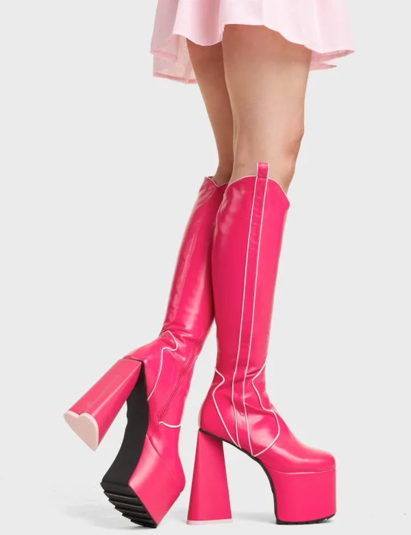 Lamoda Colourful | Pink^Keep It Up Platform Knee High Boots