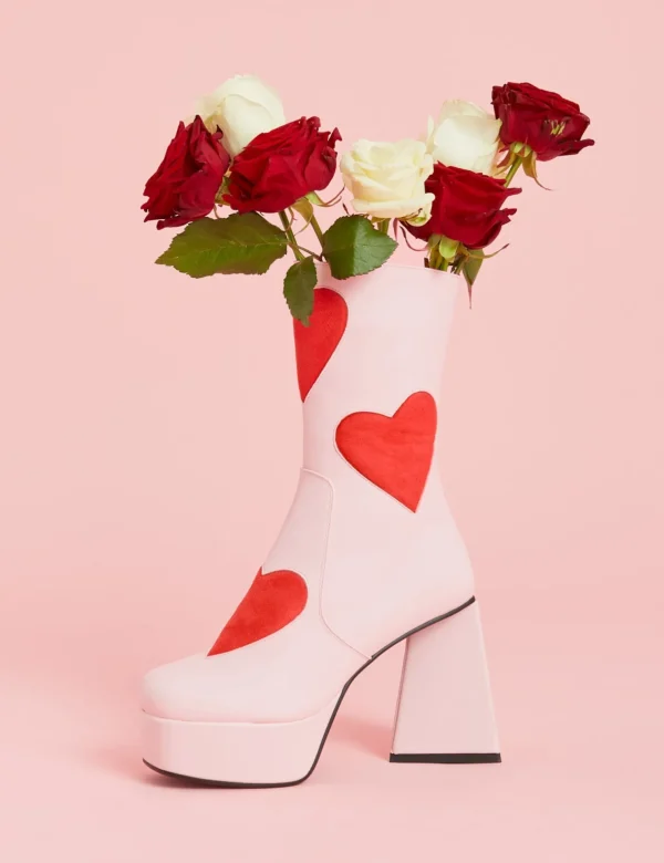 Lamoda Colourful | Pink^Letter To My Lover Platform Ankle Boots