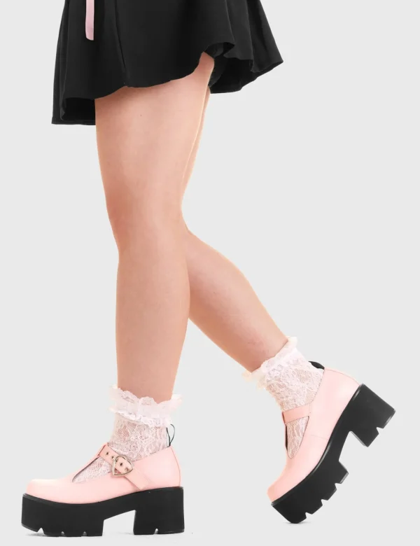 Lamoda Colourful | Pink^Love Story Chunky Mary Jane Shoes