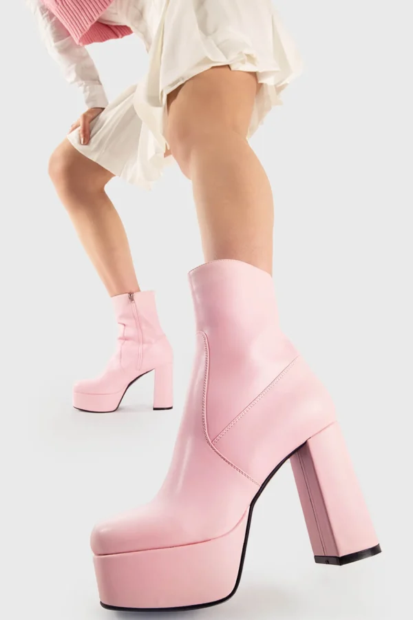 Lamoda Colourful | Pink^Making Moves Platform Ankle Boots
