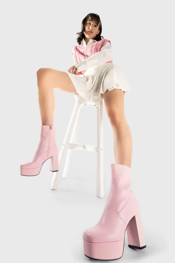 Lamoda Colourful | Pink^Making Moves Platform Ankle Boots