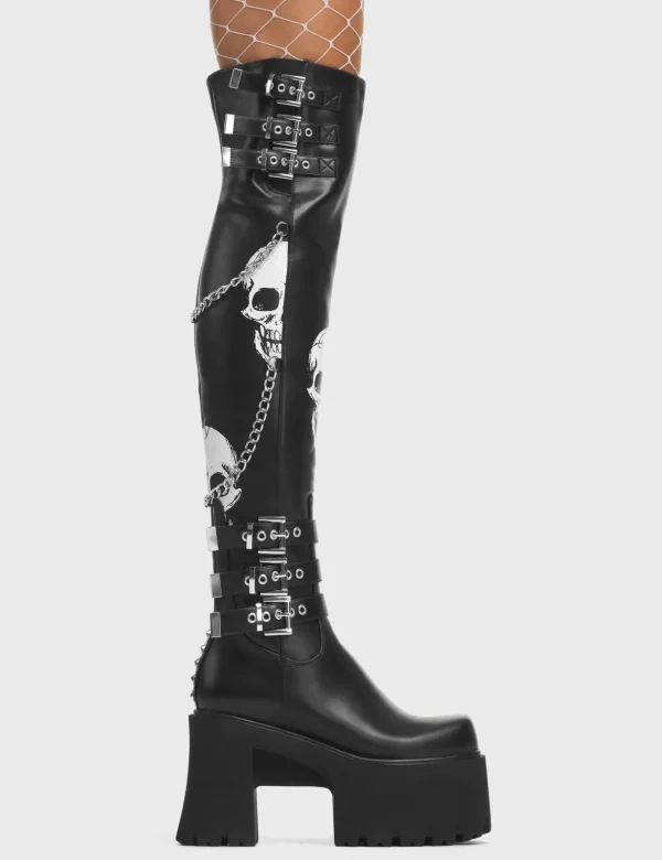 Lamoda Skulls | Platform Boots^Nemesis Chunky Platform Thigh High Boots