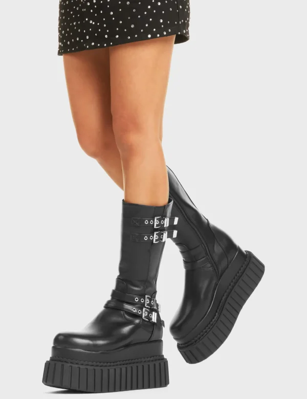 Lamoda Creepers | Creepers Boots^Night Time Chunky Creeper Platform Calf Boots
