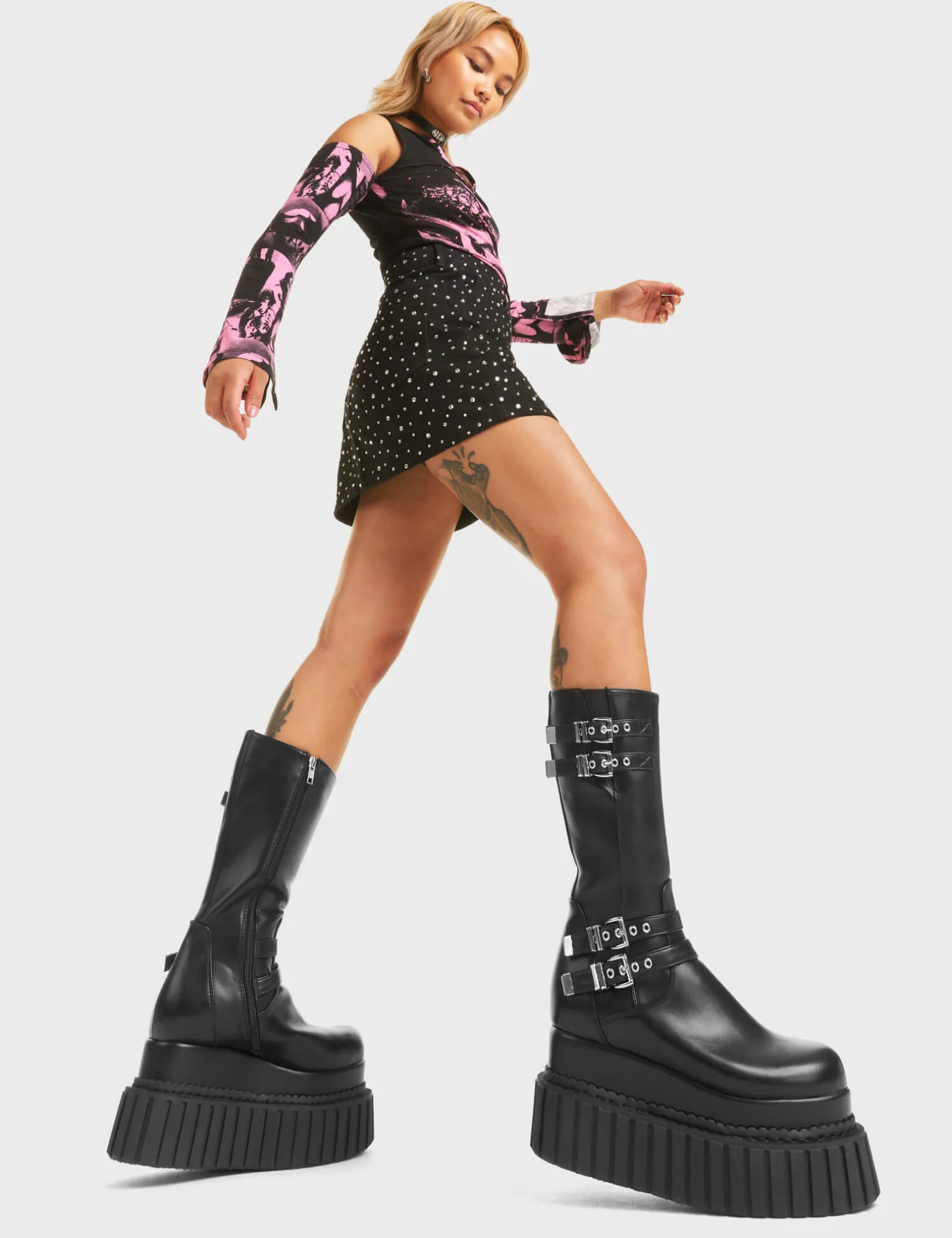 night_time_chunky_creeper_2.webp Lamoda Creepers | Creepers Boots^Night Time Chunky Creeper Platform Calf Boots