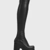 Lamoda Wide Calf | Super Stretch^Not Ready Super Stretchy Chunky Platform Thigh High Boots