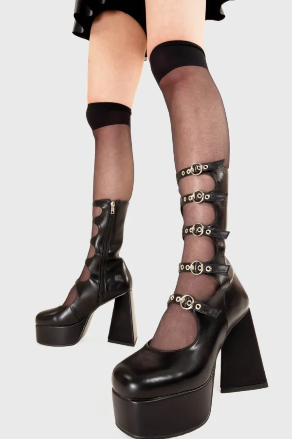 Lamoda Platform Boots | Calf Boots^Padlock Platform Calf Boots