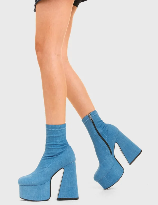 Lamoda Denim^Payback Platform Ankle Boots