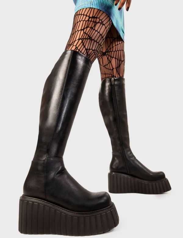 Lamoda Creepers | Creepers Boots^Pillow Talk Chunky Creeper Platform Knee High Boots