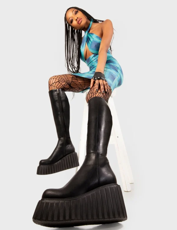 Lamoda Creepers | Creepers Boots^Pillow Talk Chunky Creeper Platform Knee High Boots