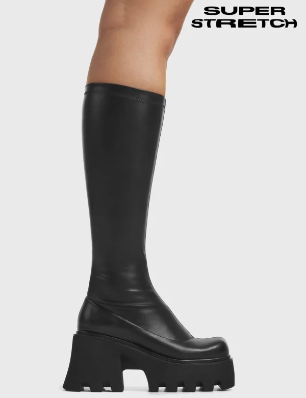 Lamoda Wide Calf | Super Stretch^Ready Super Stretch Platform Knee High Boots