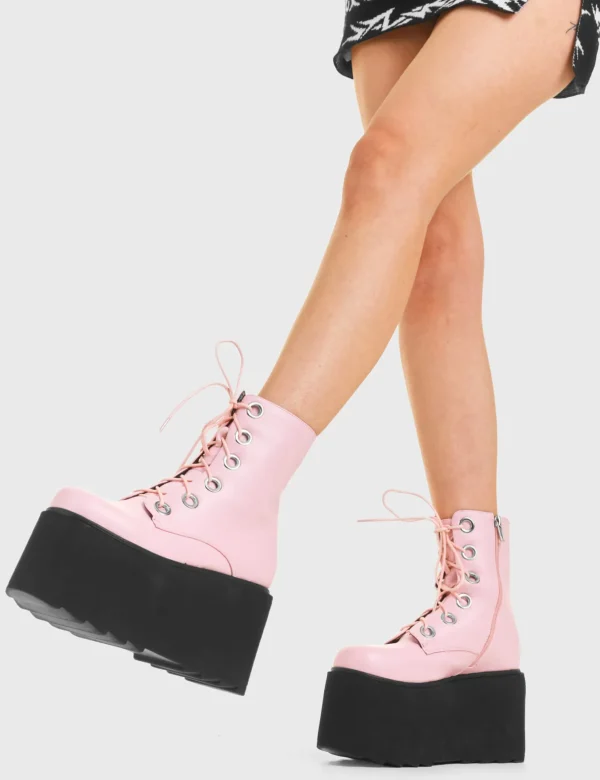 Lamoda Colourful | Pink^Renegade Chunky Platform Ankle Boots