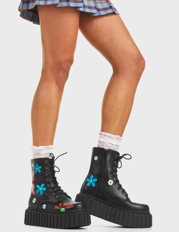 Lamoda Creepers | Creepers Boots^Rocking The Daisies Chunky Ankle Creeper Boots