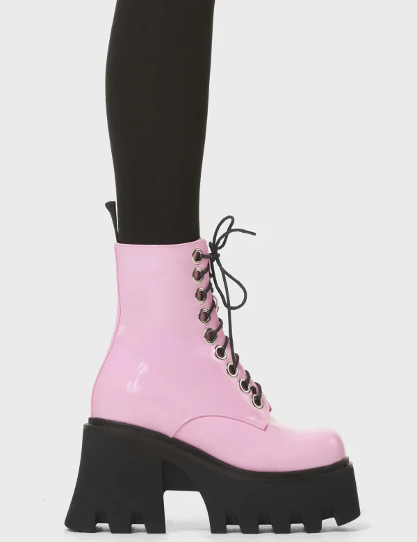 Lamoda Colourful | Pink^Run To You Chunky Platform Ankle Boots