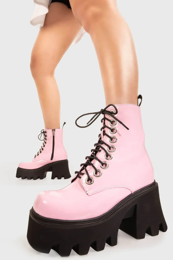 Lamoda Colourful | Pink^Run To You Chunky Platform Ankle Boots