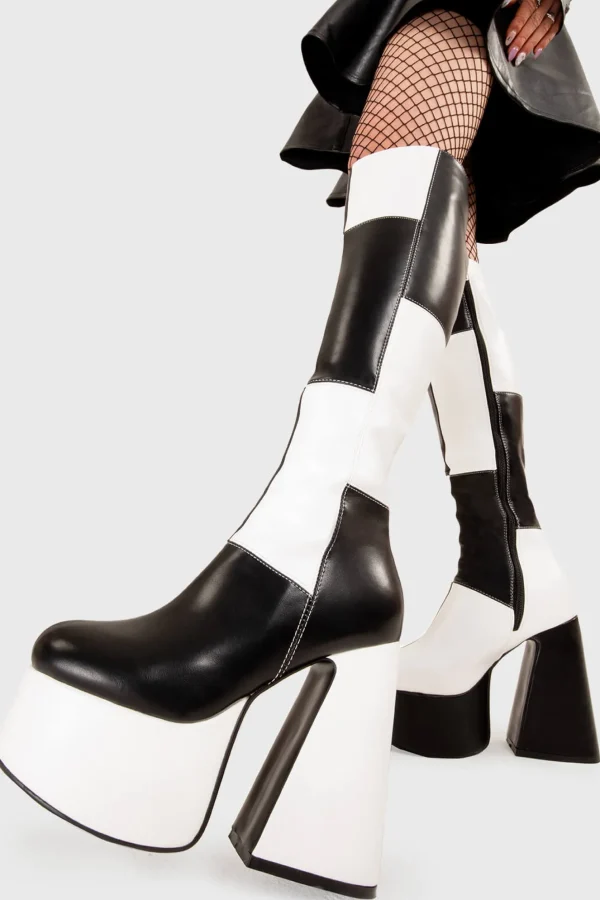 Lamoda Colourful | Wide Calf^Runway Wide Calf Platform Knee High Boots