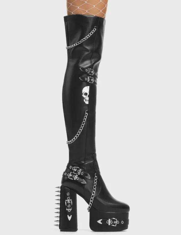 Lamoda Spikes | Skulls^Scream Platform Thigh High Boots