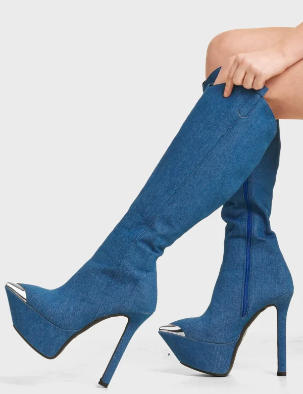 Lamoda Denim | Colourful^Seal My Fate Platform Knee High Boots