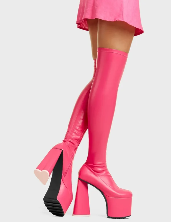 Lamoda Colourful | Pink^Separate Platform Thigh High Boots