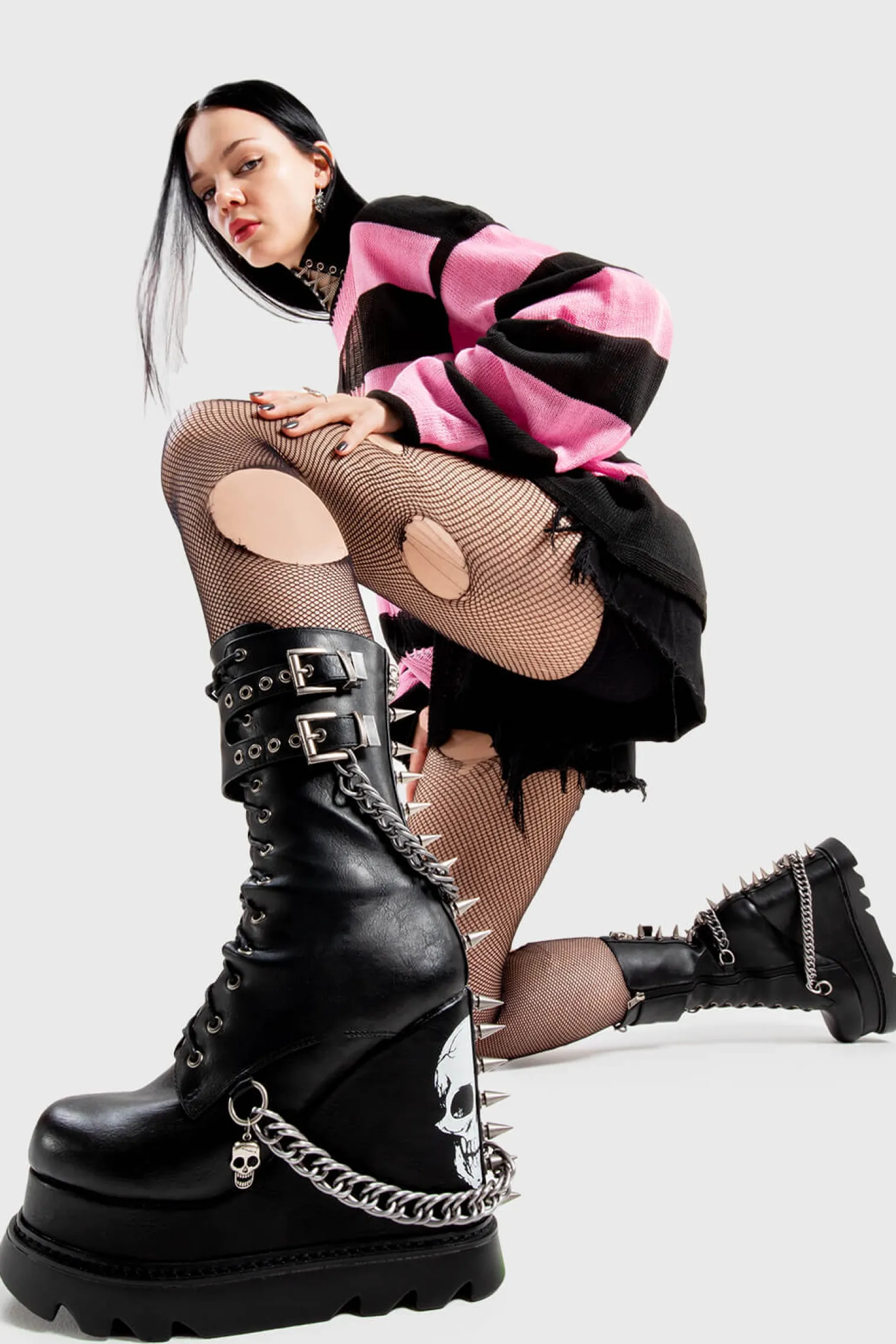 shes_dangerous_chunky_pla_2.webp Lamoda Spikes | Skulls^She's Dangerous Chunky Platform Ankle Boots