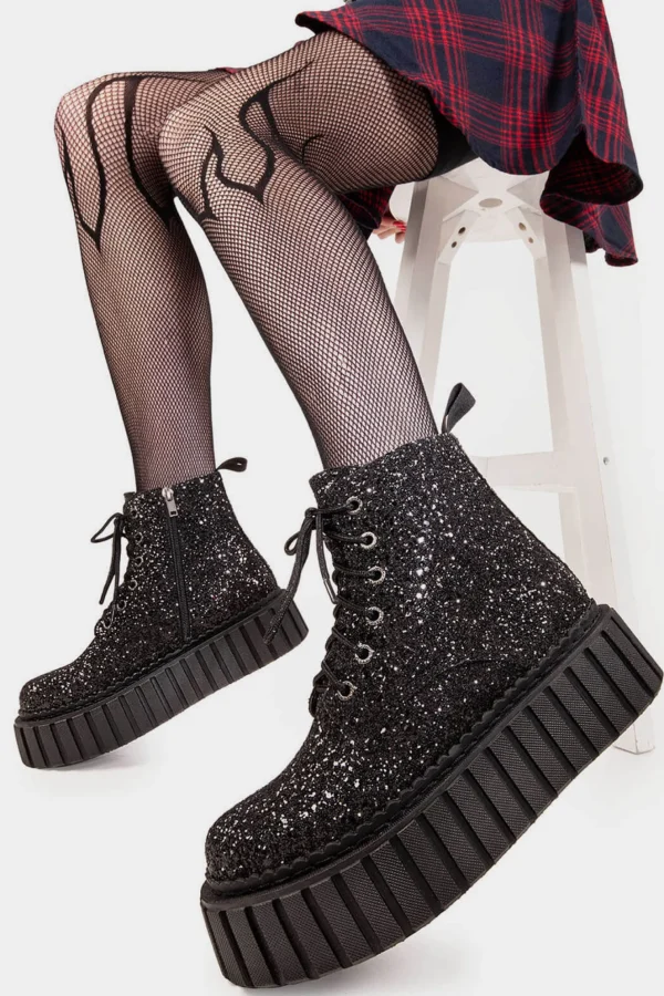Lamoda Metallic^Shooting Star Chunky Ankle Creeper Boots