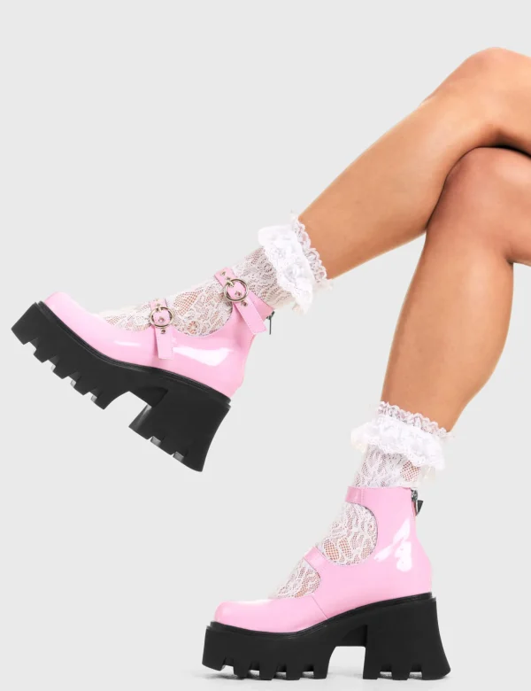 Lamoda Colourful | Pink^Slow Jamz Chunky Platform Ankle Boots