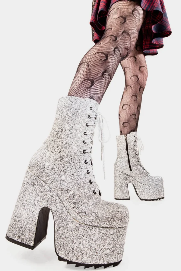 Lamoda Metallic | Platform Boots^Spotlight Chunky Platform Ankle Boots
