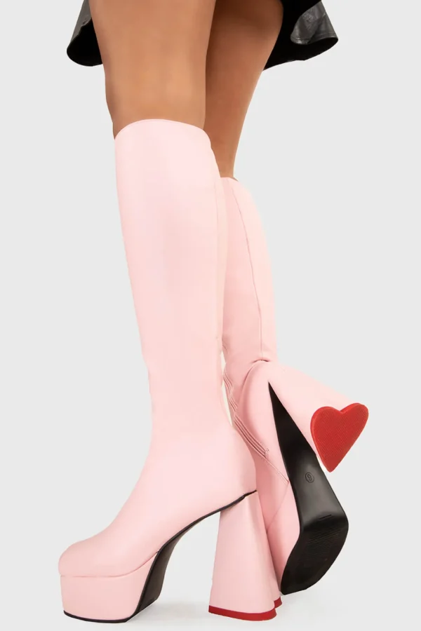Lamoda Colourful | Pink^Sweet Talker Wide Calf Platform Knee High Boots