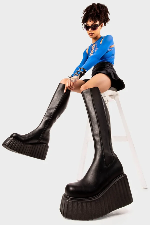 Lamoda Creepers | Creepers Boots^Switching Up Chunky Creeper Platform Knee High Boots