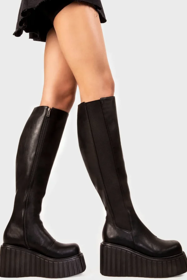 Lamoda Creepers | Creepers Boots^Switching Up Chunky Creeper Platform Knee High Boots