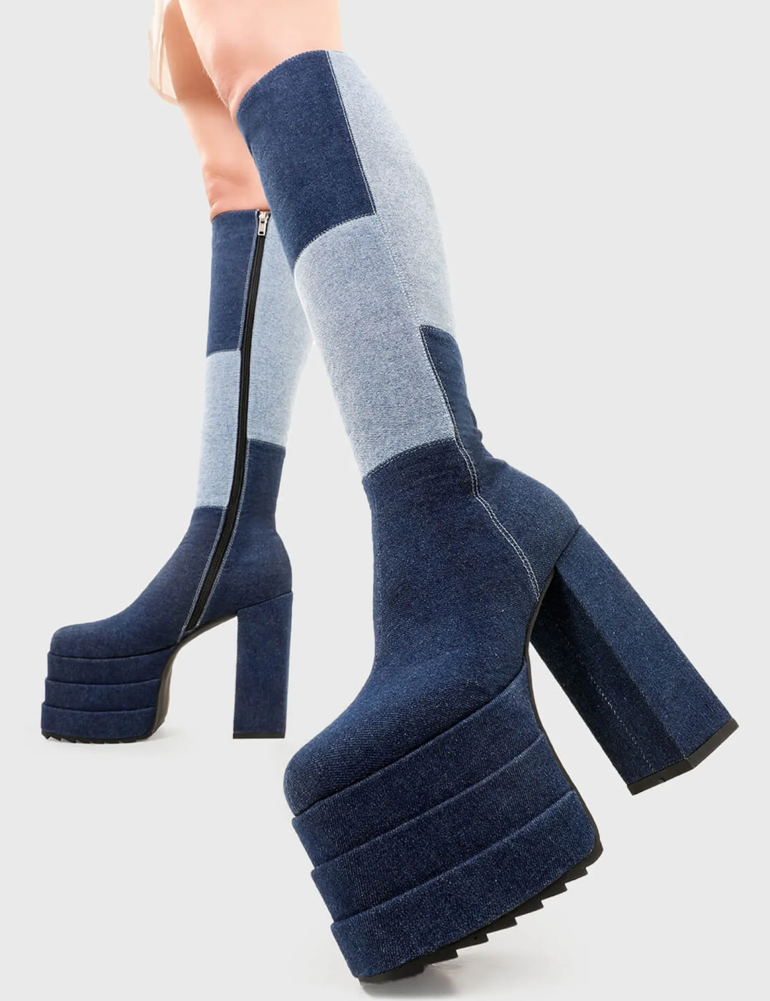 talk_of_the_town_platform_3.webp Lamoda Denim | Platform Boots^Talk Of The Town Platform Knee High Boots