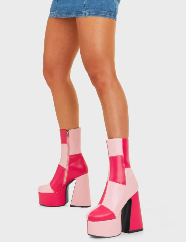 Lamoda Colourful | Pink^These Girls Chunky Platform Ankle Boots