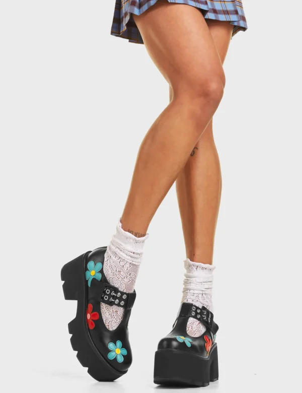 Lamoda Mary Janes^Watch Me Chunky Mary Jane Shoes Flower