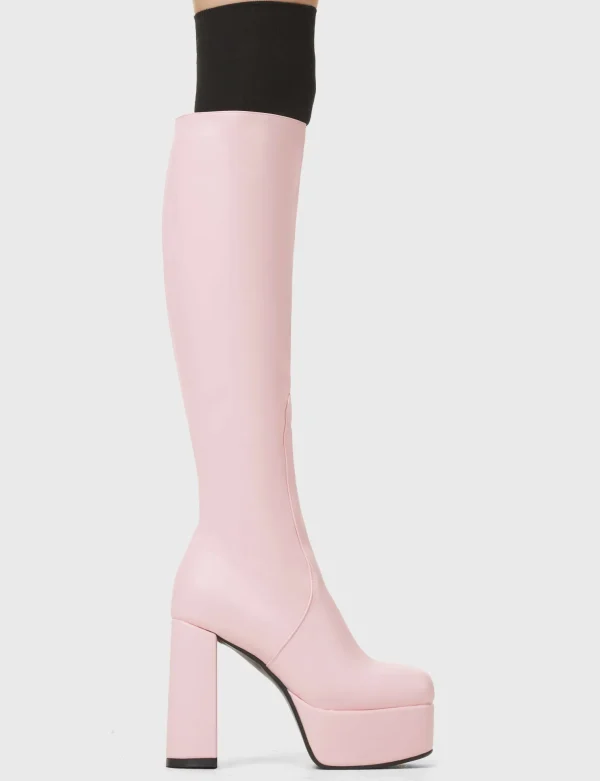 Lamoda Colourful | Pink^Whatta Showdown Platform Knee High Boots