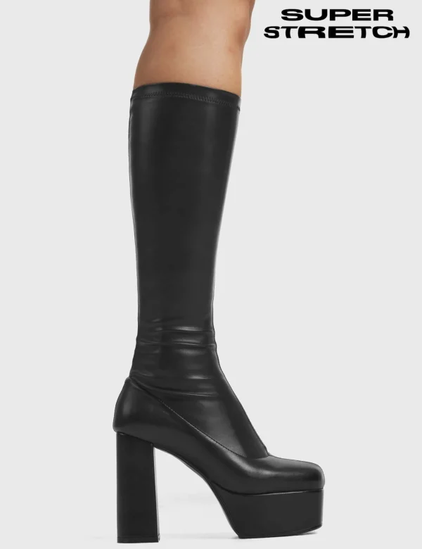Lamoda Wide Calf | Super Stretch^Whatta Showdown Super Stretch Platform Knee High Boots