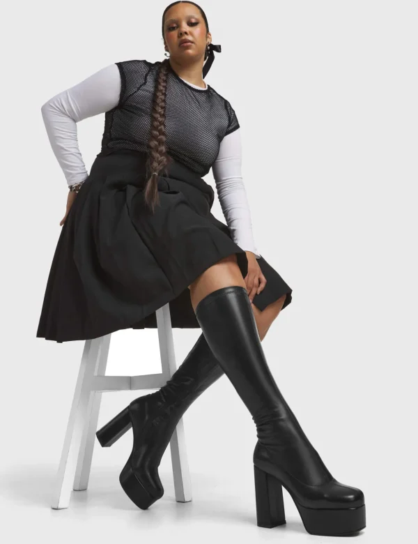 Lamoda Wide Calf | Super Stretch^Whatta Showdown Super Stretch Platform Knee High Boots